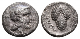 CILICIA. Soloi. Circa 400-350 BC. Obol (Silver, 9 mm, 0.66 g, 6 h). Head of Athena to right, wearing crested Attic helmet. Rev. ΣΟΛΕΩΝ Grape bunch. Cf...