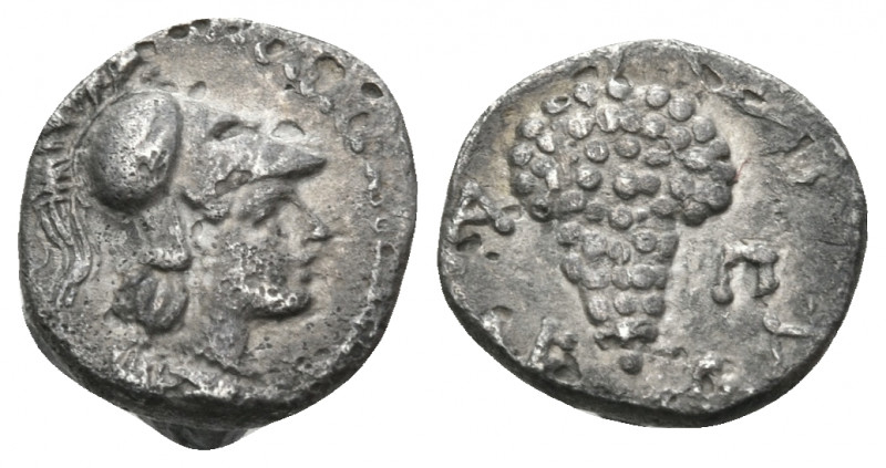 CILICIA. Soloi. Circa 350-330 BC. Obol (Silver, 10 mm, 0.55 g, 2 h). Head of Ath...