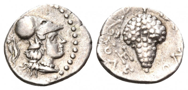 CILICIA. Soloi. Circa 350-330 BC. Obol (Silver, 10 mm, 0.62 g, 1 h). Helmeted he...