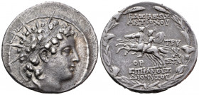 SELEUKID KINGS OF SYRIA. Antiochos VI Dionysos, 144-142 BC. Tetradrachm (Silver, 32 mm, 16.69 g, 12 h), Antioch on the Orontes, year OP = 170 = 143-14...