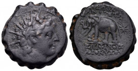 SELEUKID KINGS OF SYRIA. Antiochos VI Dionysos, 144-142 BC. (Bronze, 20 mm, 7.87 g, 1 h), Antioch on the Orontes, mid 143 (?) - circa 142. Radiate and...