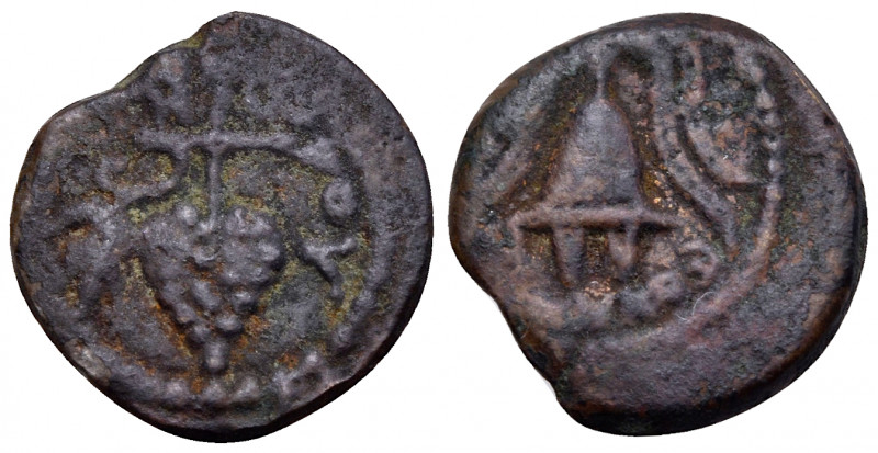 JUDAEA, Herodians. Herod II Archelaus, 4 BCE-6 CE. Prutah (Bronze, 16 mm, 2.12 g...