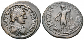 PONTUS. Cerasus. Caracalla, 198-217. (Bronze, 29 mm, 10.23 g, 6 h), year 145 = 208-209. AYT K M AYP ANTΩNINO Laureate, draped and cuirassed bust of Ca...