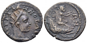 BITHYNIA. Nicaea. Gallienus, 253-268. Assarion (Bronze, 20 mm, 4.27 g, 12 h). ΑΥΤ ΓΑΛΛΗΝΟC ΑΥΓ Radiate, draped and cuirassed bust of Gallienus to righ...