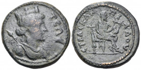 IONIA. Teos. Pseudo-autonomous issue, Time of Antoninus Pius, circa 147-152. Triassarion (Bronze, 28 mm, 8.79 g, 6 h), struck under the strategos Askl...