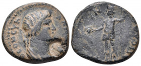LYDIA. Apollonis. Pseudo-autonomous issue, 1st century. Hemiassarion (Bronze, 18 mm, 4.43 g, 12 h). ΘΕΩΝ CΥΝΚΛΗΤOΝ Draped bust of the Senate to right;...