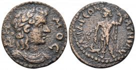LYDIA. Bagis. Pseudo-autonomous issue, 3rd century. Diassarion (Bronze, 23 mm, 6.82 g, 6 h). ΔΗΜΟC Laureate and draped bust of Demos to right. Rev. ΚΑ...