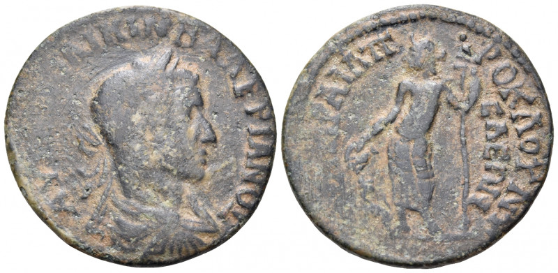 LYDIA. Nysa. Valerian I, 253-260. (Bronze, 28 mm, 8.35 g, 6 h), struck under the...