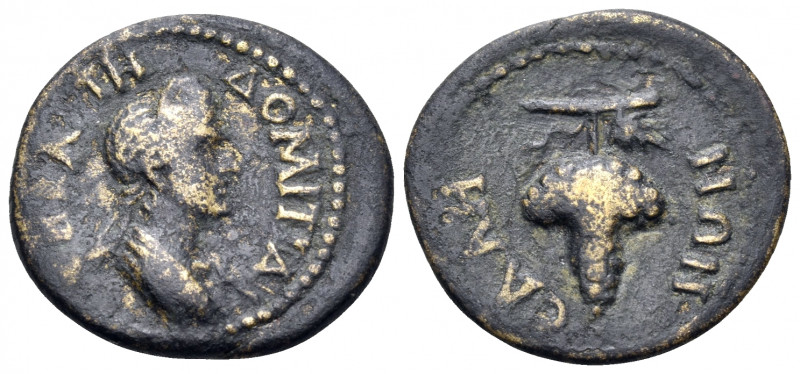 LYDIA. Sala. Domitia, Augusta, 82-96. Hemiassarion (Bronze, 17.5 mm, 2.05 g, 7 h...
