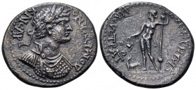 LYDIA. Silandus. Domitian, As Caesar, 69-81. Diassarion (Bronze, 26 mm, 8.50 g, 6 h), struck under the strategos Demophilos. ΔΟΜΙΤΙΑΝΟ ΚΑΙCΑΡ Laureate...