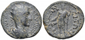 PHRYGIA. Aezanis. Gallienus, 253-268. (Bronze, 27 mm, 15.88 g, 6 h). AYT K ΠOY ΛIK ΓAΛΛIHNOC Radiate, draped and cuirassed bust of Gallienus to right....