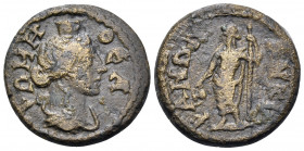 PHRYGIA. Ancyra. Pseudo-autonomous issue, 2nd-3rd centuries. (Bronze, 17 mm, 3.61 g, 6 h). ΘΕΑ ΡΟΜΗ Turreted and draped bust of Roma to right. Rev. ΑΝ...