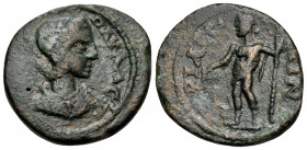PISIDIA. Ariassus. Julia Paula, Augusta, 219-220. (Bronze, 19 mm, 3.83 g, 6 h). ΙΟΥΛ(ΙΑ) (ΚΟΡ) ΠΑΥΛΑ ϹƐ(Β) Draped bust of Julia Paula to right. Rev. Α...