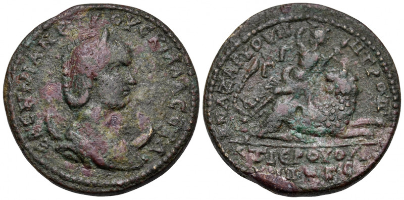 CILICIA. Anazarbus. Herennia Etruscilla, Augusta, 249-251. Tetrassarion (Bronze,...