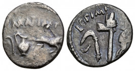 The Triumvirs. Mark Antony, May-Summer 43 BC. Quinarius (Silver, 13 mm, 1.63 g, 11 h), military mint traveling with Antony and Lepidus in Transalpine ...