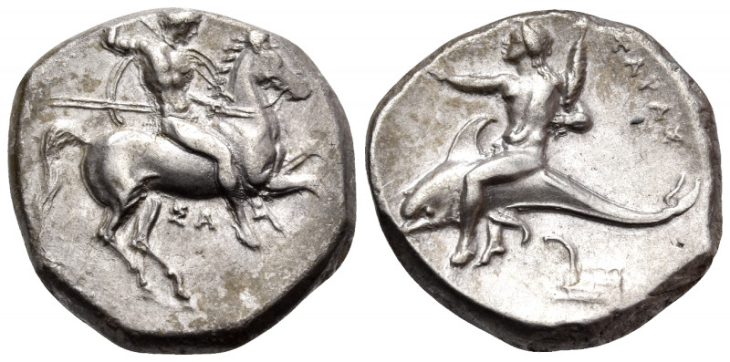 CALABRIA. Tarentum. Circa 290-281 BC. Nomos (Silver, 21 mm, 7.90 g, 5 h), struck...