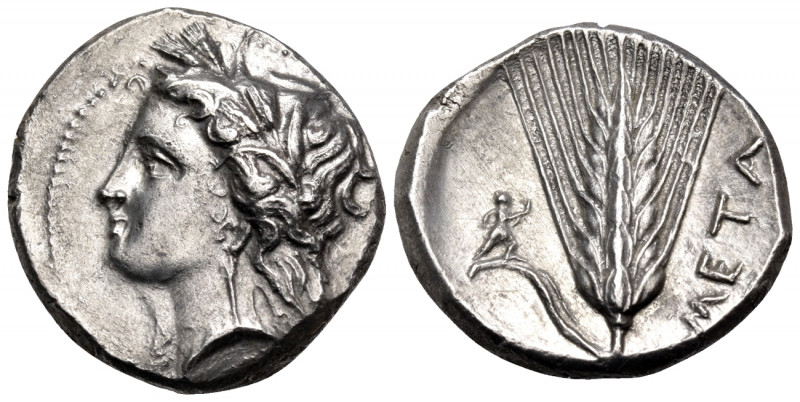 LUCANIA. Metapontum. Circa 330-290 BC. Nomos or Didrachm (Silver, 21 mm, 7.89 g,...