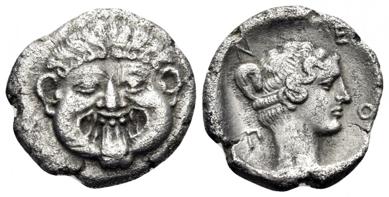 MACEDON. Neapolis. Circa 424-350 BC. Hemidrachm (Silver, 14 mm, 1.64 g, 9 h). Go...