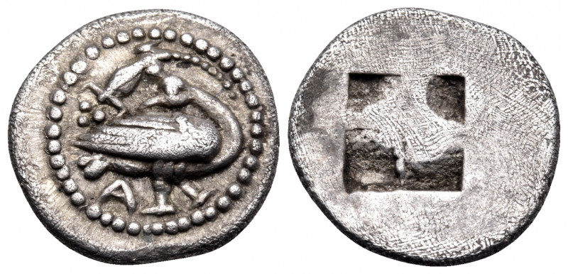 MACEDON. Eion. Circa 460-400 BC. Trihemiobol (Silver, 11.5 mm, 0.94 g). Goose st...