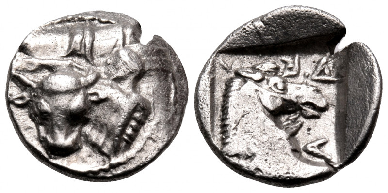 THESSALY. Larissa. Circa 462/1-460 BC. Obol (Silver, 11.5 mm, 0.95 g, 9 h). Bull...