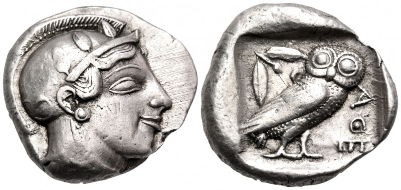 ATTICA. Athens. Circa 467-465 BC. Tetradrachm (Silver, 25 mm, 17.03 g, 6 h). Lar...