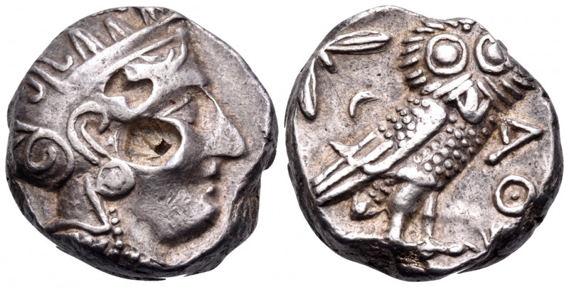 ATTICA. Athens. Circa 393-355 BC. Tetradrachm (Silver, 21 mm, 17.26 g, 9 h). Hea...