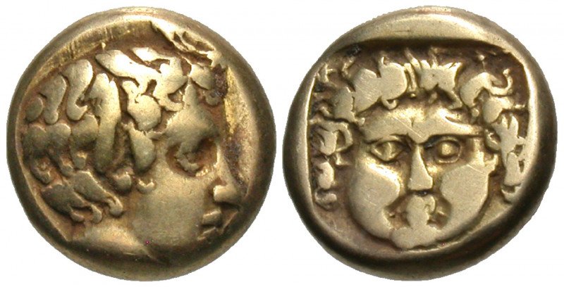 LESBOS. Mytilene. Circa 454-428/7 BC. Hekte (Electrum, 9 mm, 2.49 g, 6 h). Head ...