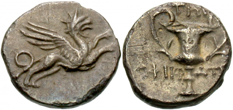 IONIA. Teos. Circa 370-340 BC. Hemidrachm (Silver, 11 mm, 1.47 g, 8 h), struck u...