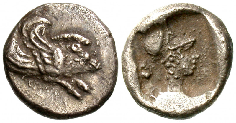 ISLANDS OFF CARIA, Rhodos. Ialysos. Circa 480-408 BC. Diobol (Silver, 11 mm, 1.4...