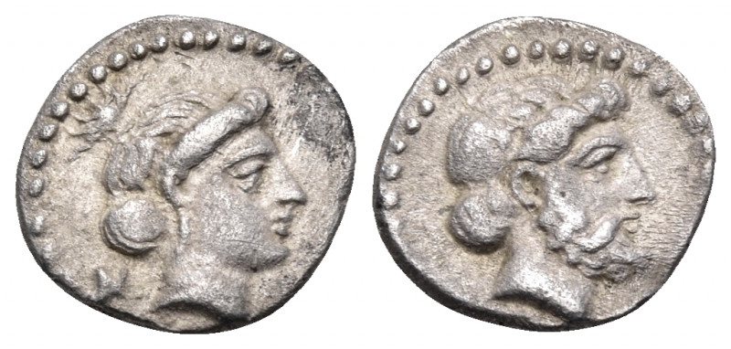 CILICIA. Nagidos. Circa 400-380 BC. Obol (Silver, 10 mm, 0.69 g, 7 h). Head of A...