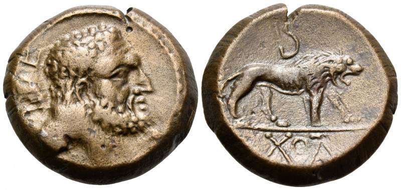 KINGS OF GALATIA. Amyntas, 39-25 BC. (Bronze, 23.5 mm, 12.44 g, 11 h). Head of b...