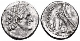 PTOLEMAIC KINGS OF EGYPT. Ptolemy IV Philopator, 225-205 BC. Tetradrachm (Silver, 25 mm, 14.13 g, 1 h), Tyre. Diademed bust of Ptolemy I to right, wea...
