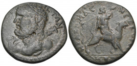 BITHYNIA. Heraclaea Pontica. Pseudo-autonomous issue, 2nd century. (Bronze, 24 mm, 6.73 g, 7 h). TON KTICTAN Diademed bust of Herakles to left, holdin...