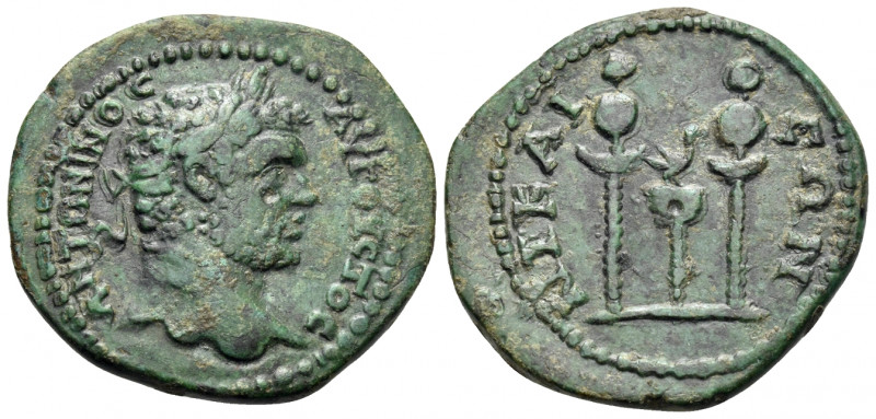 BITHYNIA. Nicaea. Caracalla, 198-217. Triassarion (Bronze, 26.5 mm, 7.76 g, 1 h)...