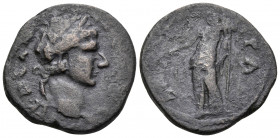 BITHYNIA, Uncertain. Hadrian, 117-138. Assarion (Bronze, 20 mm, 4.91 g, 1 h). ΑΥΤ Κ [ ] Laureate head of Hadrian to right. Rev. Δ[ΗΜΗΤ]ΡΑ Demeter stan...