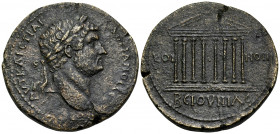 BITHYNIA. Koinon of Bithynia. Hadrian, 117-138. Medallion (Bronze, 35.5 mm, 25.56 g, 6 h). AYT KAIC TPAI AΔPIANOC CEB Laureate head of Hadrian to righ...
