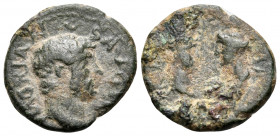 MYSIA. Parium. Hadrian, 117-138. (Bronze, 15 mm, 2.12 g, 6 h). HADRIANVS AVG P P Bare head of Hadrian to right. Rev. SABINA HADRIANVS Bare head of Had...
