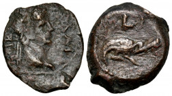 EGYPT. Alexandria. Claudius, 41-54. Dichalkon (Bronze, 17 mm, 2.81 g, 12 h), dated, year I = 10 = 49/50. ΤΙΒ ΚΛΑY Laureate head of Claudius to right. ...