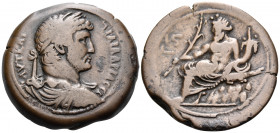 Egypt. Alexandria. Hadrian, 117-138. Drachm (Bronze, 35 mm, 27.37 g, 12 h), regnal year IS = 16 = 131-132. ΑΥΤ ΚΑΙ ΤΡΑΙ ΑΔΡΙΑ CΕΒ Laureate, draped and...