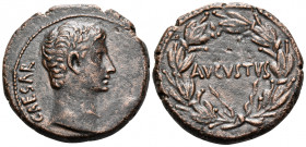 Augustus, 27 BC-AD 14. As (Bronze, 25 mm, 10.47 g, 12 h), uncertain mint in Asia Minor, circa 25 BC. CAESAR Bare head of Augustus to right. Rev. AVGVS...