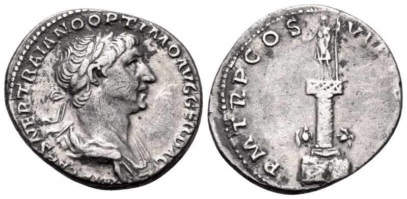 Trajan, 98-117. Denarius (Silver, 19.5 mm, 3.02 g, 7 h), Rome, spring 113 - summ...