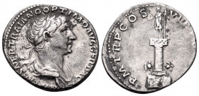 Trajan, 98-117. Denarius (Silver, 19.5 mm, 3.02 g, 7 h), Rome, spring 113 - summer 114. IMP TRAIANO AVG GER DAC P M TR P COS VI P P Laureate and drape...