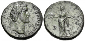 Antoninus Pius, 138-161. Sestertius (Orichalcum, 31 mm, 27.12 g, 5 h), Rome, 139. ANTONINVS AVG PIVS P P Laureate head of Antoninus Pius to right. Rev...