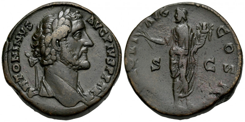 Antoninus Pius, 138-161. Sestertius (Orichalcum, 30 mm, 27.99 g, 11 h), Rome, 14...