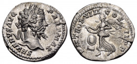 Septimius Severus, 193-211. Denarius (Silver, 18 mm, 2.92 g, 6 h), Rome, 200. SEVERVS AVG PART MAX Laureate head of Septimius Severus to right. Rev. P...