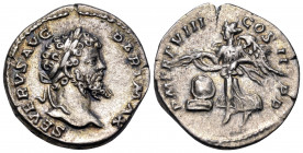 Septimius Severus, 193-211. Denarius (Silver, 19 mm, 3.23 g, 12 h), Rome, 198-200. SEVERVS AVG PART MAX Laureate head of Septimius Severus to right. R...