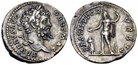 Septimius Severus, 193-211. Denarius (Silver, 18 mm, 3.17 g, 6 h), Rome, 200-201. SEVERVS AVG PART MAX Laureate head of Septimius Severus to right. Re...