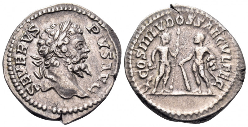 Septimius Severus, 193-211. Denarius (Silver, 20 mm, 3.26 g, 7 h), Rome, 204. SE...