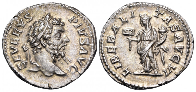 Septimius Severus, 193-211. Denarius (Silver, 19.5 mm, 3.14 g, 7 h), Rome, 204. ...