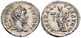 Septimius Severus, 193-211. Denarius (Silver, 19.5 mm, 3.14 g, 7 h), Rome, 204. SEVERVS PIVS AVG Laureate head of Septimius Severus to right. Rev. LIB...